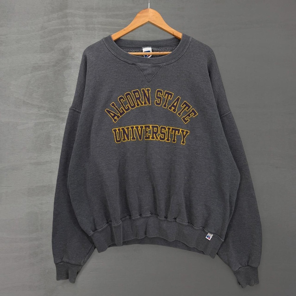 Vintage Russell Athletic Sweatshirt Gray Alcorn State University XXXL